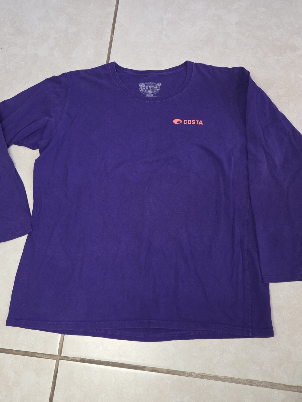 Costa Long Sleeve Womens Shirt Purple And Orange XL